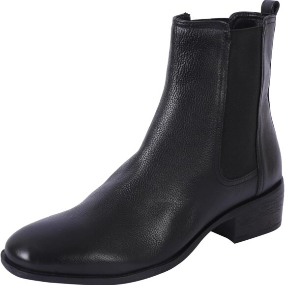 Women's Salt Chelsea Ankle Boot 100% Leather Black Size 9.5 Low Block Heel - Picture 1 of 7